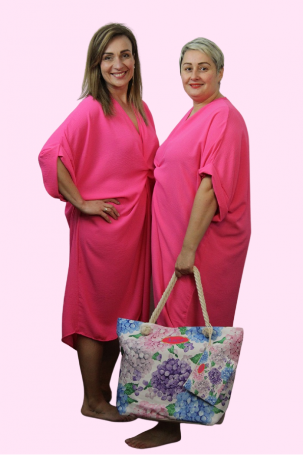 Oversize šaty na leto - ružové